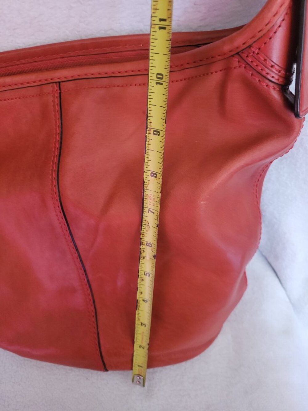 Coach Vermilliion (orangy-red) Vintage 2007 Bleecker Bucket Bag - Picture 9 of 10